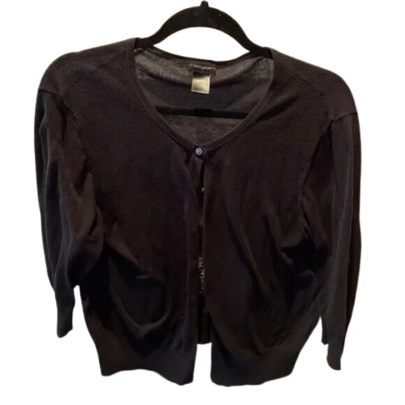 Ann Taylor Black Button Down Cardigan Sweater - Picture 1 of 3